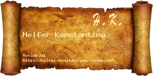 Helfer Konstantina névjegykártya